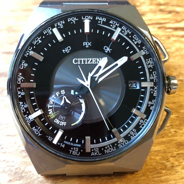 FS Citizen F100 Satellite wave / GPS titanium sapphire solar eco-drive ...