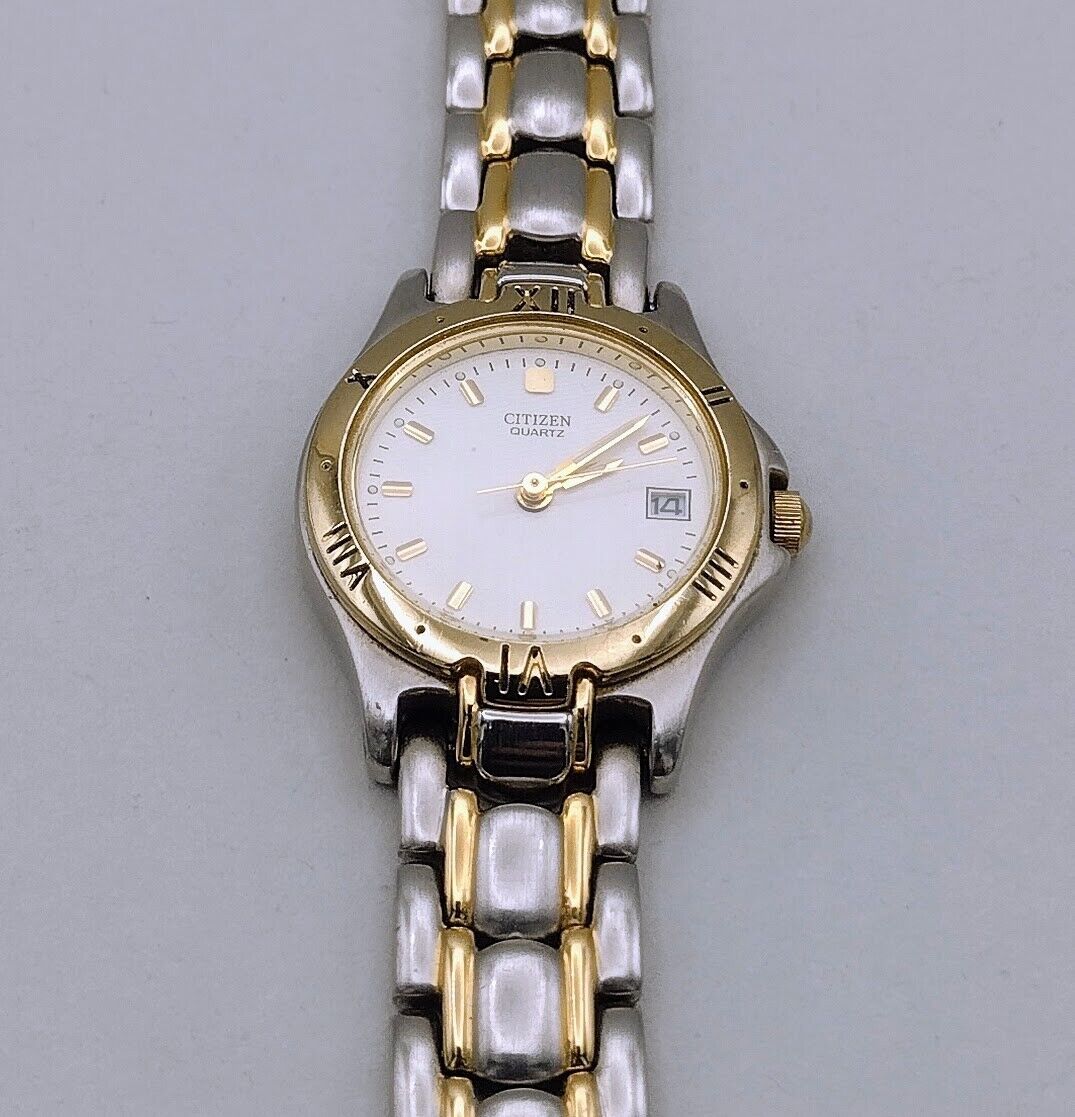 Vintage Citizen Women's Watch Quartz Date Gold Tone Stainless Steel New  Battery | WatchCharts Marketplace