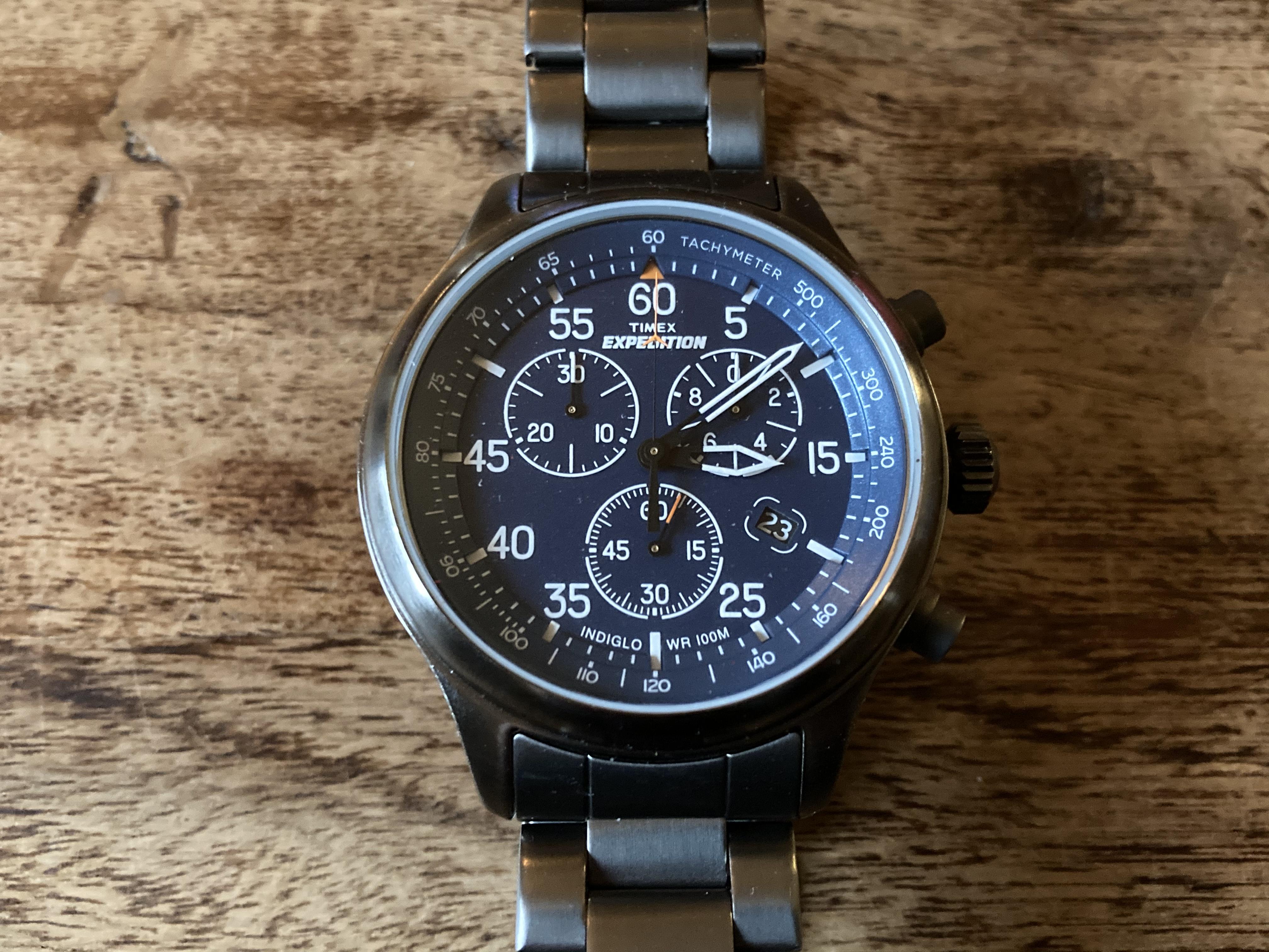 Timex expedition chronograph on sale blue