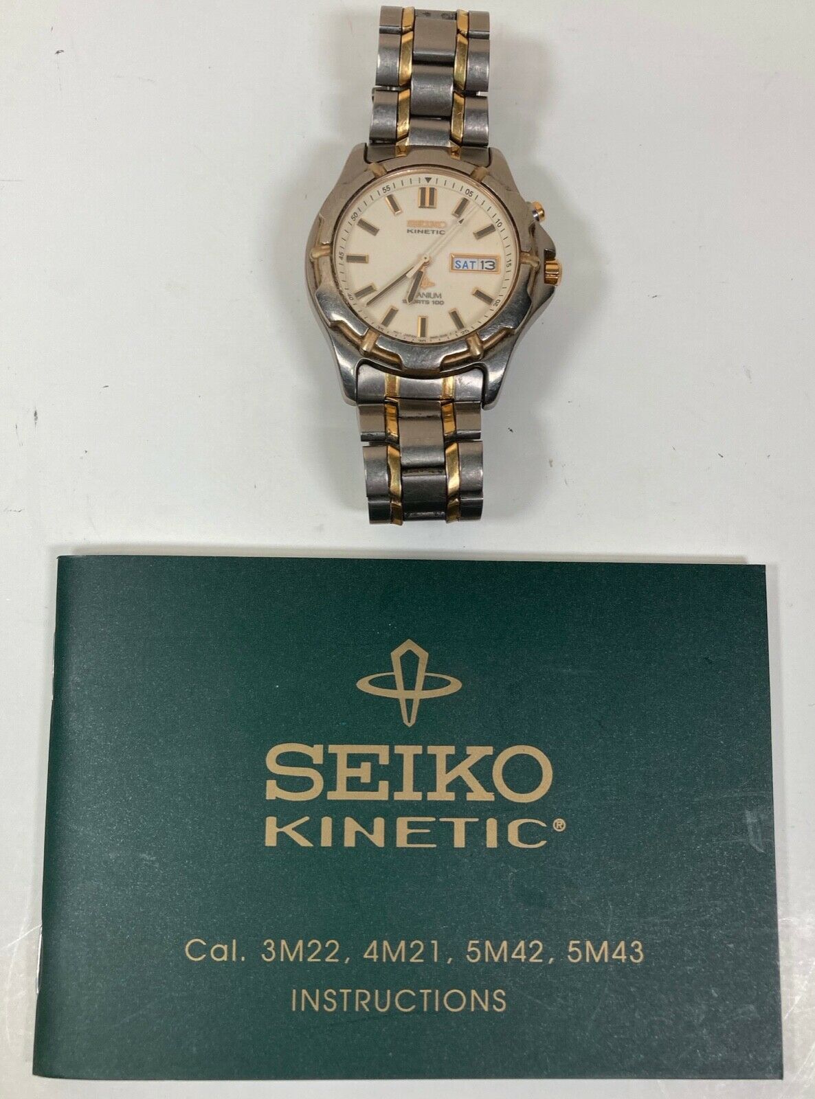 Vintage Men's Seiko Kinetic Watch 5M43-0869 W/Original Manual For  Parts/Repair | WatchCharts