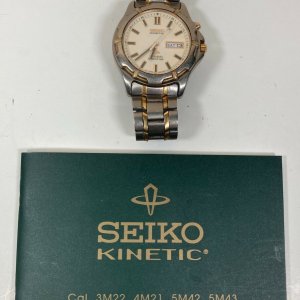 Vintage Men's Seiko Kinetic Watch 5M43-0869 W/Original Manual For  Parts/Repair | WatchCharts