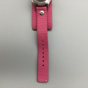 Fossil Big Tic Watch Women Silver Tone Flame Pink Broken For