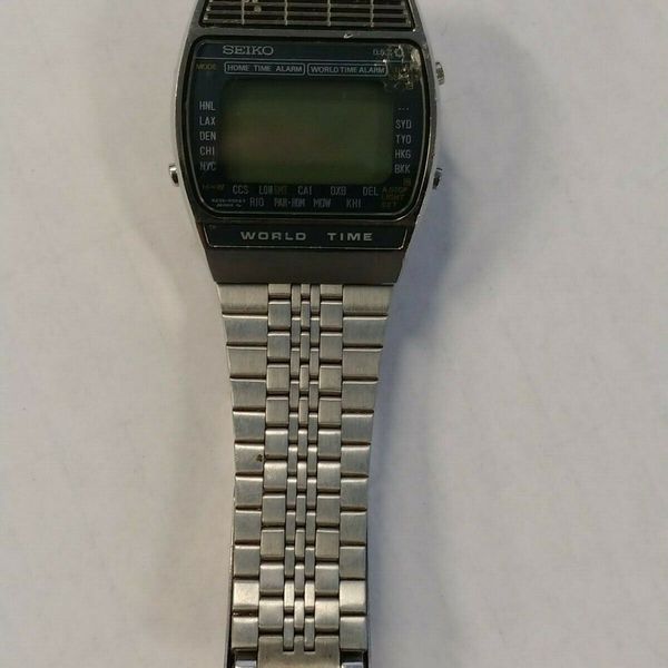 Vintage SEIKO A2395020 WORLD TIME LCD Watch for parts AS IS WatchCharts