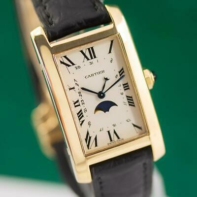 MID SIZE CARTIER TANK AMERICAINE MOONPHASE 819908 18K SOLID GOLD