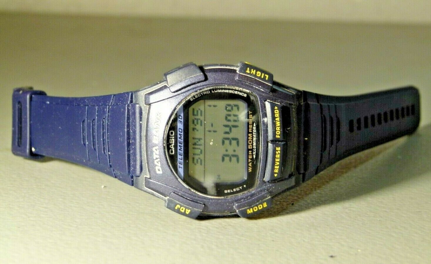 MENS BLUE SILICONE CASIO DB 35H TELEMEMO 30 DATA BANK WATCH 1600 MODULE |  WatchCharts