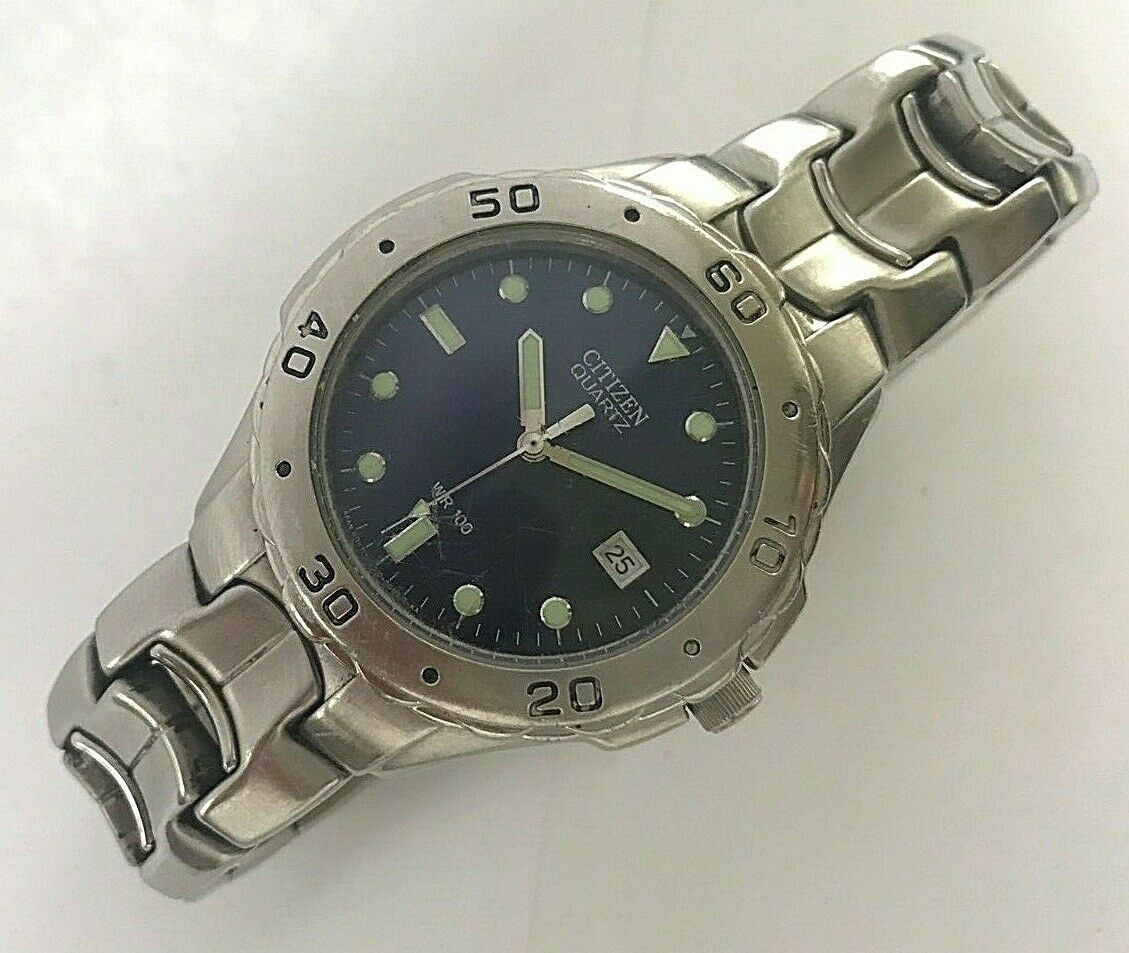 Vintage Citizen Quartz stainless steel mens watch with date 2510