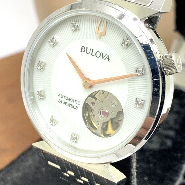Bulova Women's Watch 96P222 Automatic Diamond Mother of Pearl Dial ...