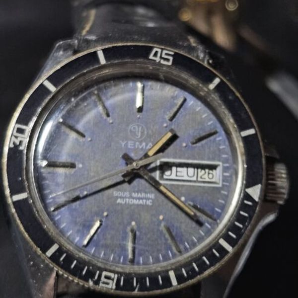 Montre Vintage Yema Sous-Marine Automatique 35mm En Acier - Rétro Et Fonctionnelle