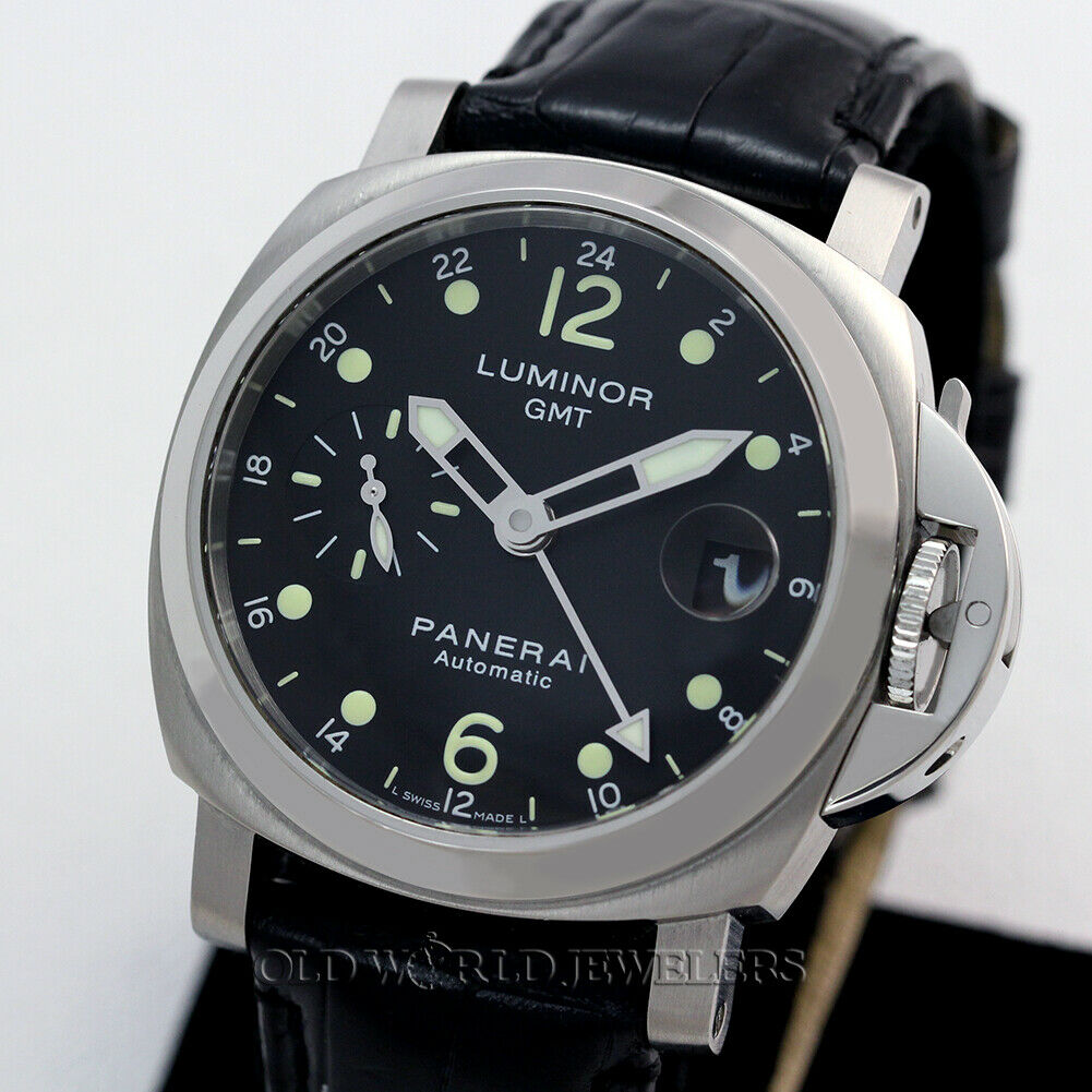 Panerai Luminor GMT Pam 159 Automatic Black Dial Stainless Steel