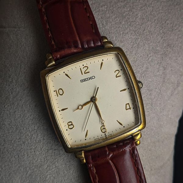 [wts] 1985's vintage Seiko Gold Plated Cushion style tank watch 9021 ...