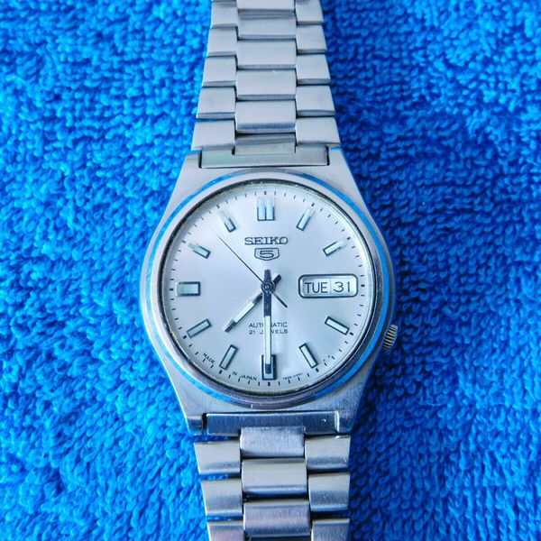 Vintage Seiko 5 Automatic Silver Dial 7S26-0360 Day Date Stainless