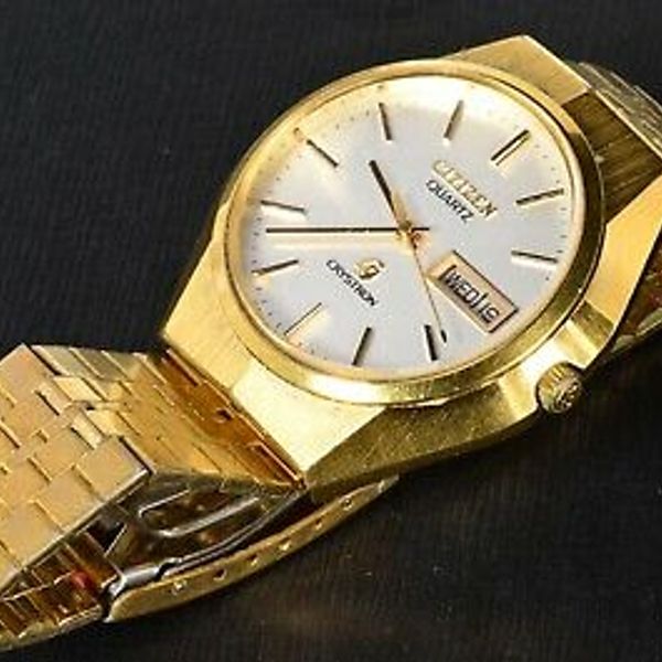 Citizen Quartz Crystron Dress watch 8620 4-860471 Work well Citizen Quartz Crystron Dress watch 8620 4-860471 Work well
