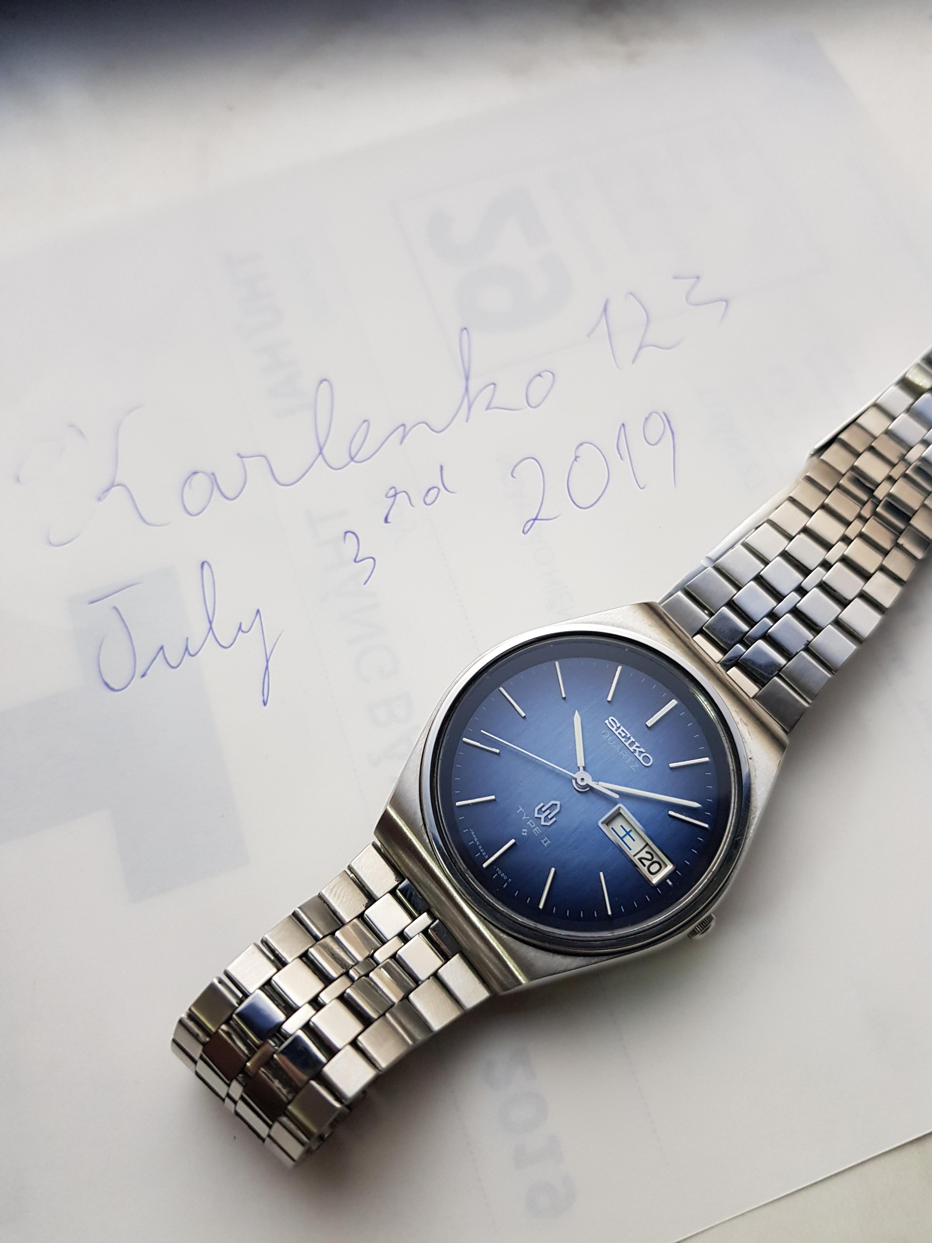 WTS] Seiko Type II 8223-701D Textured Blue Dial | WatchCharts Marketplace