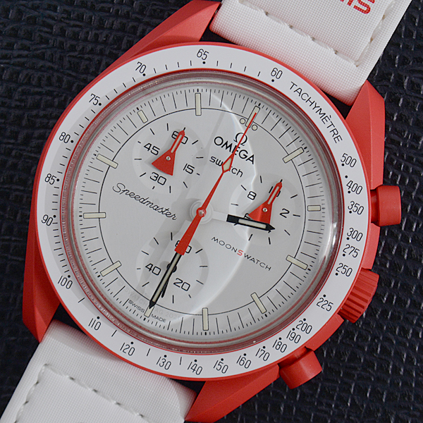 Omega x Swatch Speedmaster Moon Swatch Mission to Mars Battery Type White  Dial OMEGA SWATCH SO33R100 Used | WatchCharts
