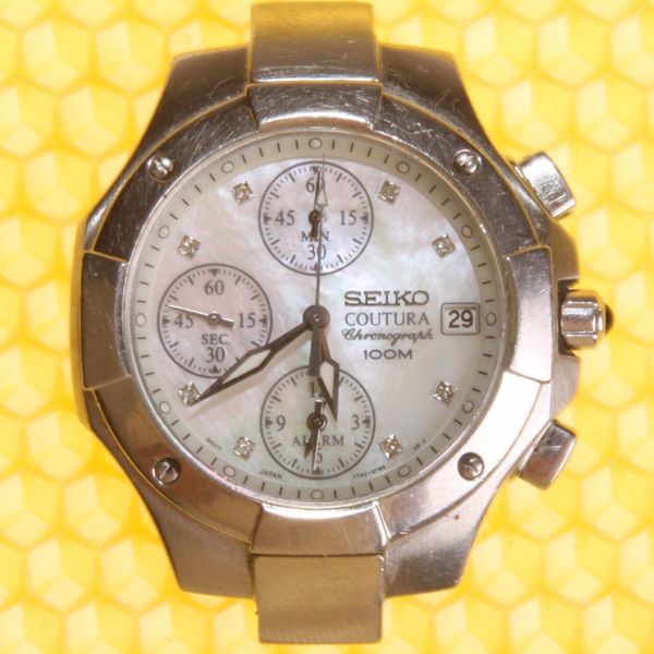 Women's SEIKO COUTURA "7T620EM0" Quartz Chronograph Watch =NO BAND
