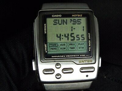 CASIO VINTAGE DIGITAL WATCH HOT BIZ 1495 DB-2100 DATABANK MEMORY