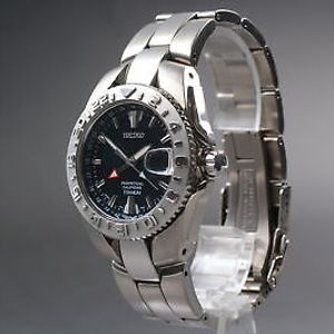 Near MINT Box] SEIKO Perpetual Calendar 8F56-0040 GMT Titan Quartz