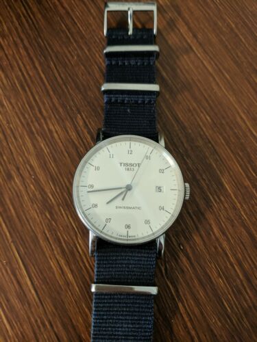 Tissot everytime swissmatic with navy blue NATO strap