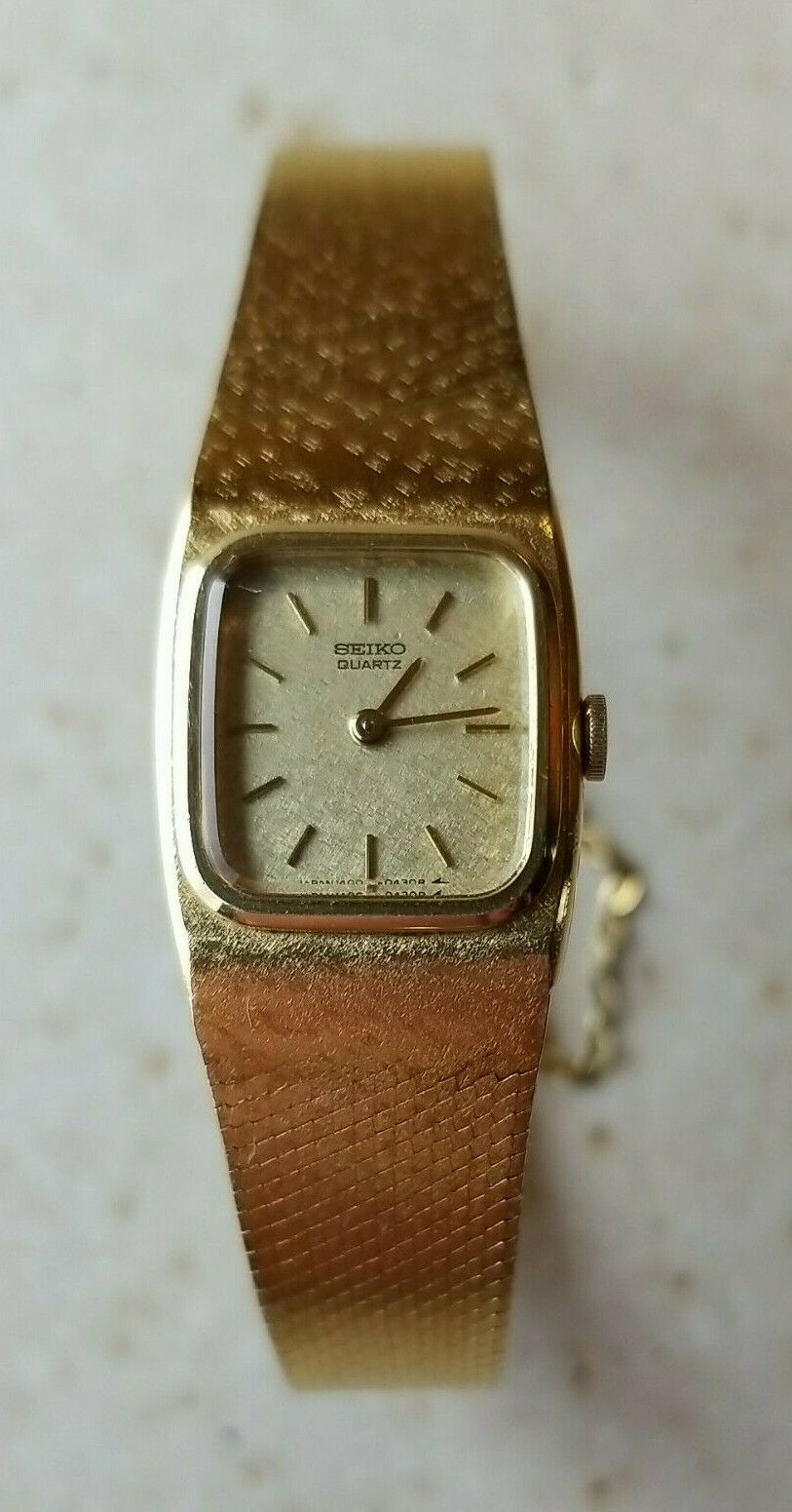 Seiko 1400-5250 Women's Watch Gold Plated 6 Jewels Quartz Runs New