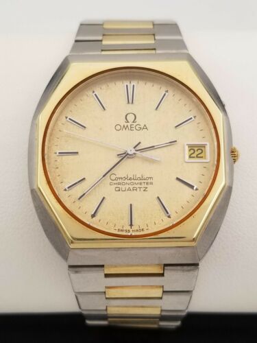 Omega Constellation Two Tone Quartz Watch Chronometer 14K