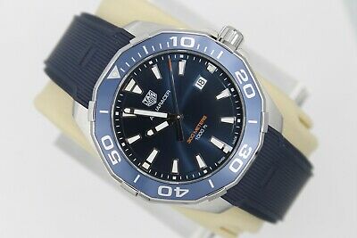 Tag Heuer WAY101C.FT6153 Blue Aquaracer Watch Mens 300M SS Rubber