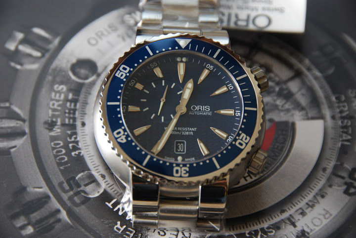 FS BNIB Oris Divers Small Second Automatic Blue Dial 743 7609