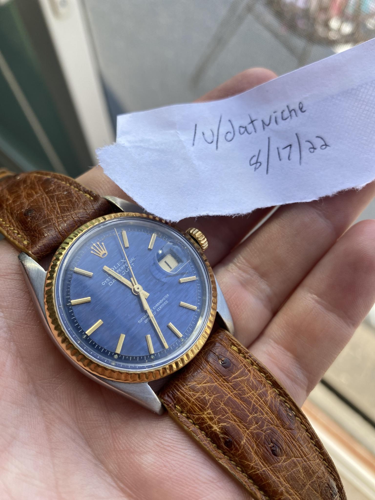 Rolex datejust 1601 outlet blue dial