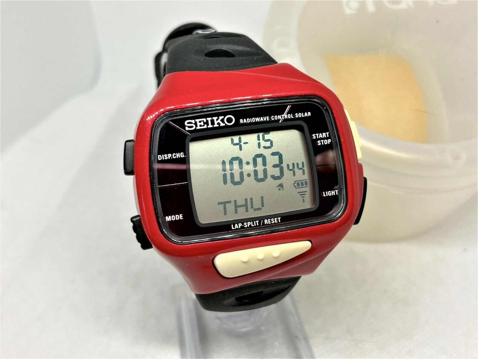 Auth SEIKO Super Runners Radiowave Control Solar Digital ☆F2044 