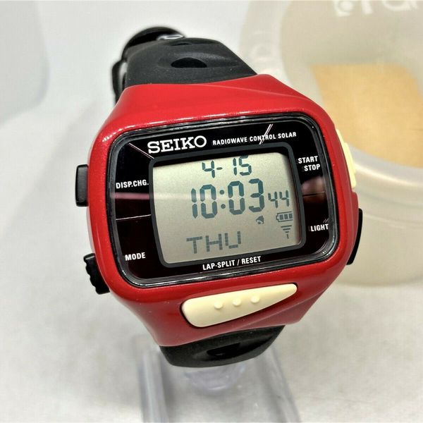 Auth SEIKO Super Runners Radiowave Control Solar Digital
