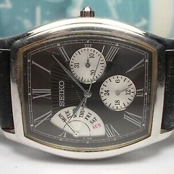 SEIKO DAY/DATE RETROGRADE QUARTZ MEN'S WATCH, 5Y66-0AF0