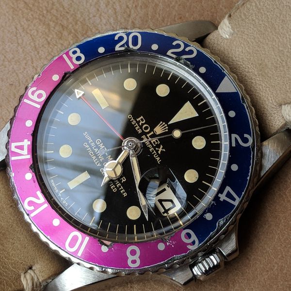 FS: Vintage Rolex GMT 1675 Gilt Era Fat Font Vibrant Blue/Fuchsia Worn ...