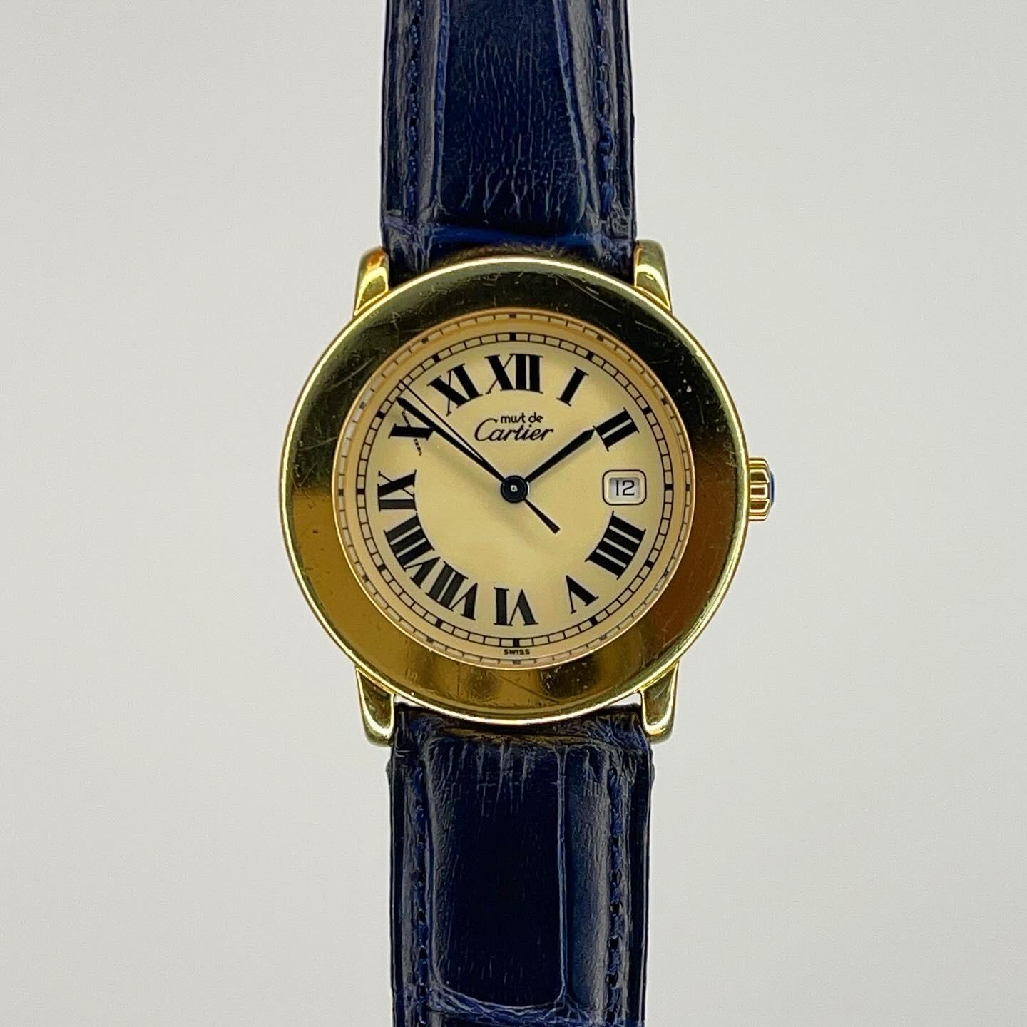 WTS CARTIER RONDE SILVER GILT 1800 ONLY 699 SHIPPED