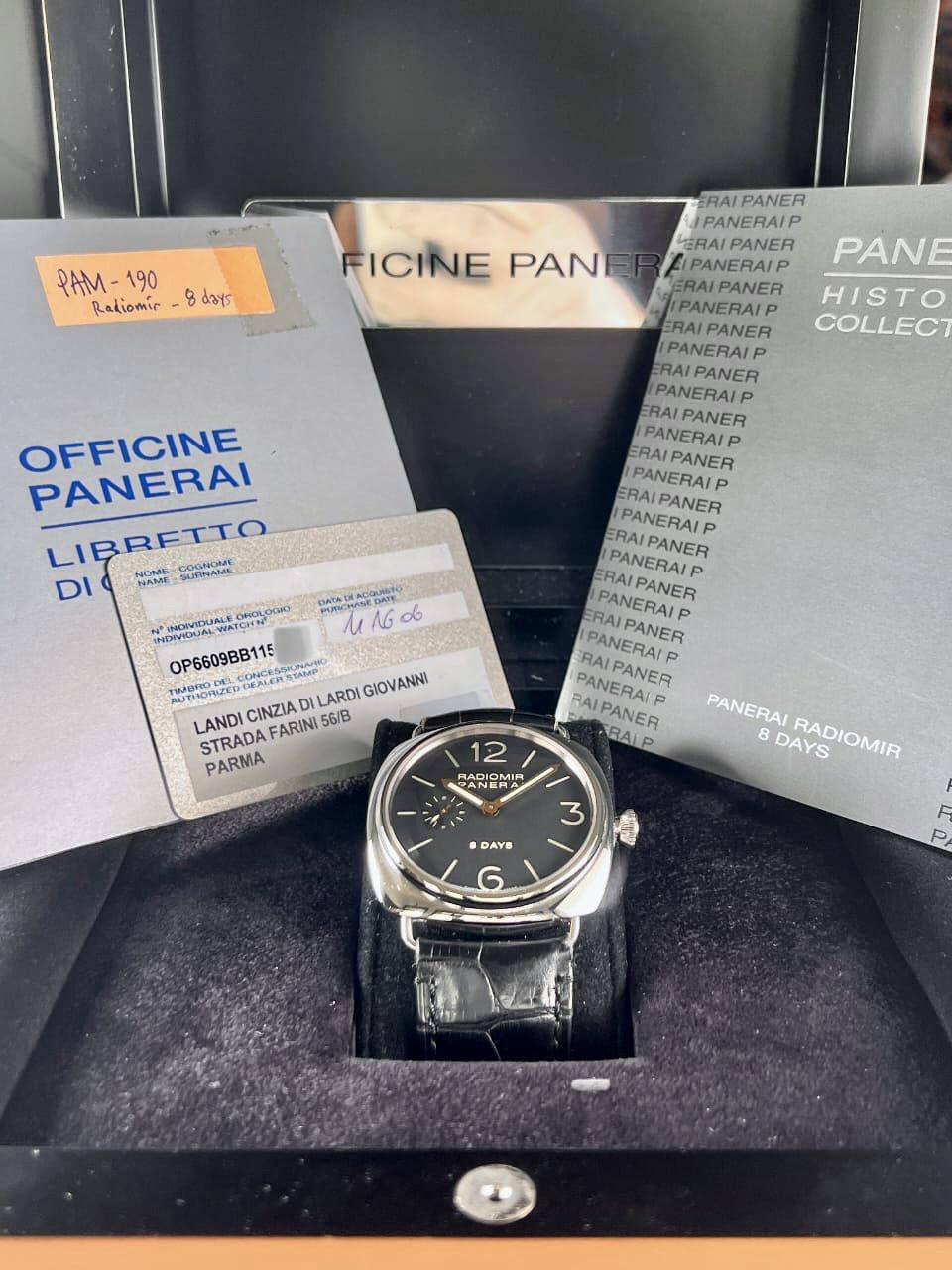 WTS Panerai PAM 190 Radiomir 8 Days 45mm JLC Movement WatchCharts