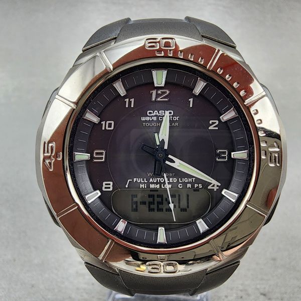 Casio Wave Ceptor WVA-410TJ Watch Men 43mm Analog Digital Titanium ...