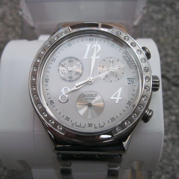 SWATCH Irony Chrono DreamWhite Men's Watch YCS511G NEW IN BOX ...