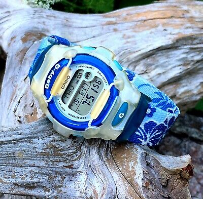 Casio Baby-G G-Shock BG-168 Blue Floral Band Women's Watch