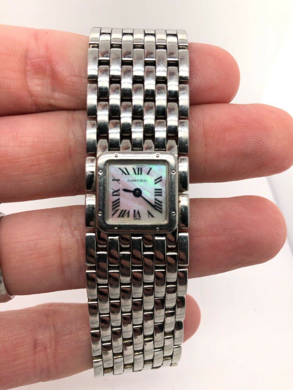 Cartier Panthere Ruban 2420 Pink Mother of Pearl Steel Case Quartz