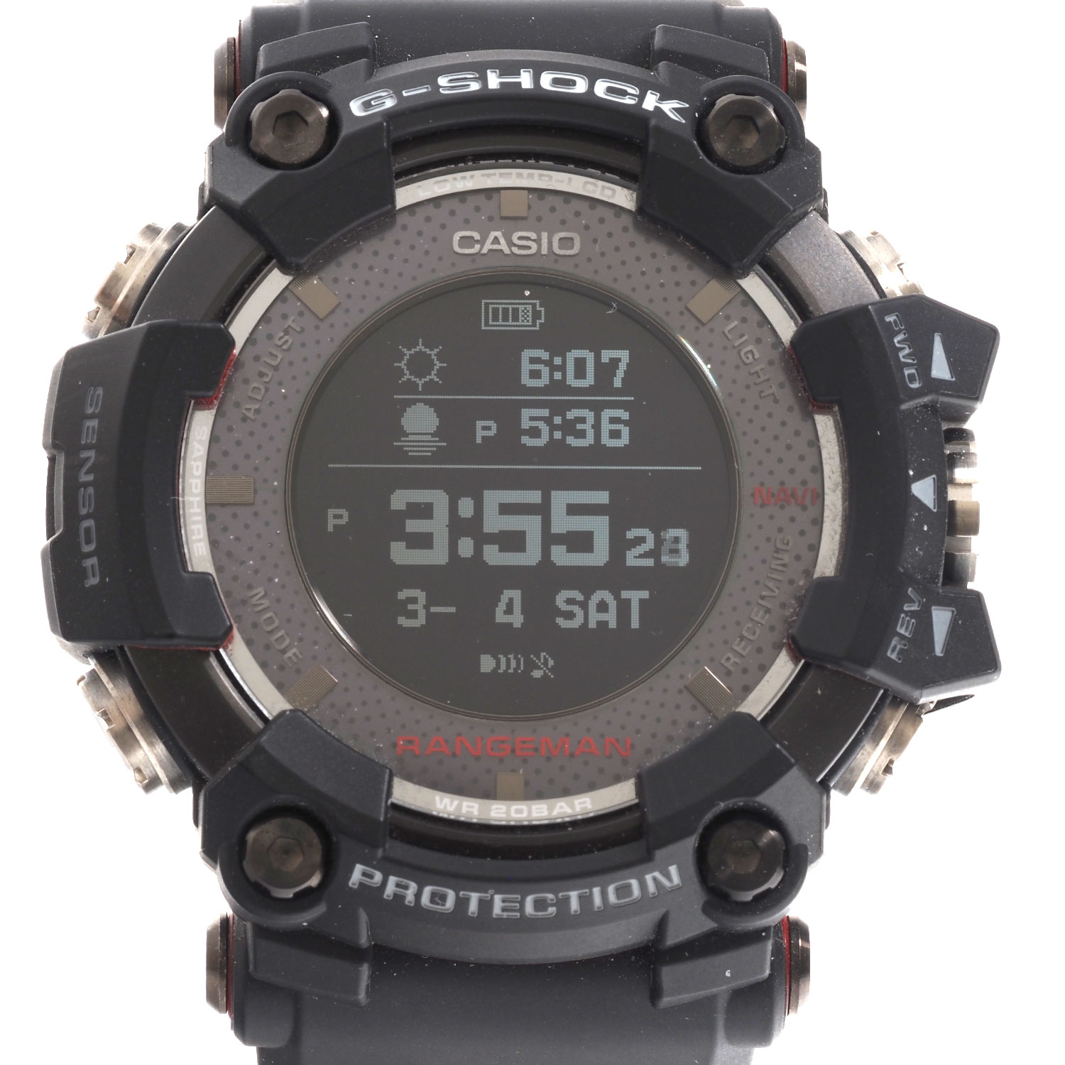 N [CASIO] Casio G-SHOCK RANGMAN Solar Radio GPR-B1000 Black x Purple ...