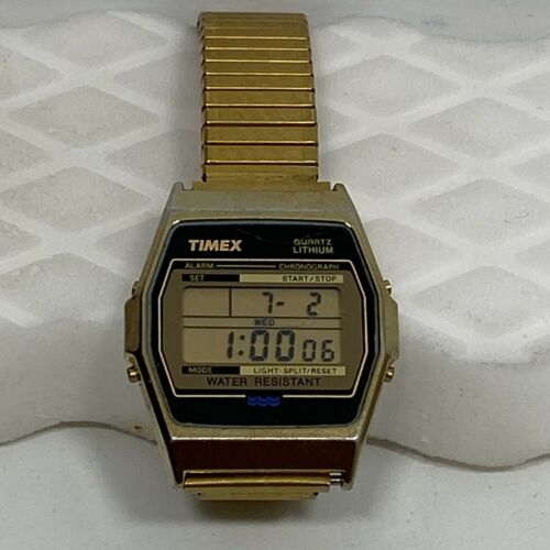 men's digital watch with stretch band