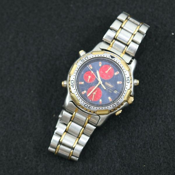 Vintage Seiko Mens Quartz Alarm Chronograph Sports 150 Date