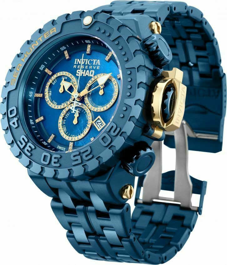 Invicta 70mm Reserve SHAQ Sea Hunter BLUE LABEL 0.53ctw DIAMONDS Chrono Watch WatchCharts Marketplace