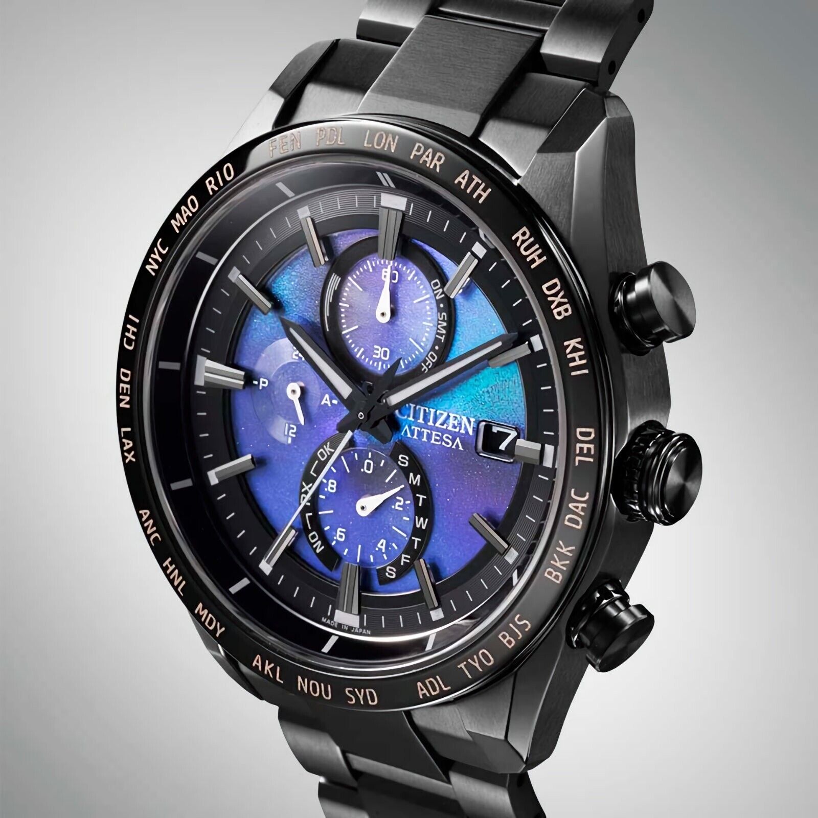 CITIZEN ATTESA AT8285-68Z HAKUTO-R Purple Dial Titanium Watch