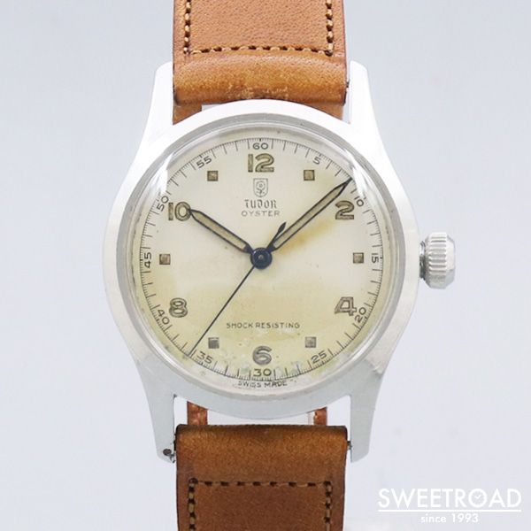 1940s Tudor Oyster Model 4453 All Orginal with Mixed Arabic Numerals in Stainless Steel 31mm