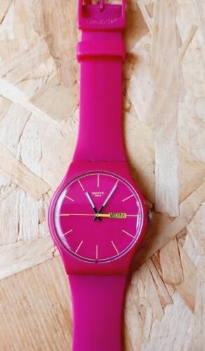 Classic Swatch Watch RUBINE REBEL SUOR704 2011 Pink Fully Working