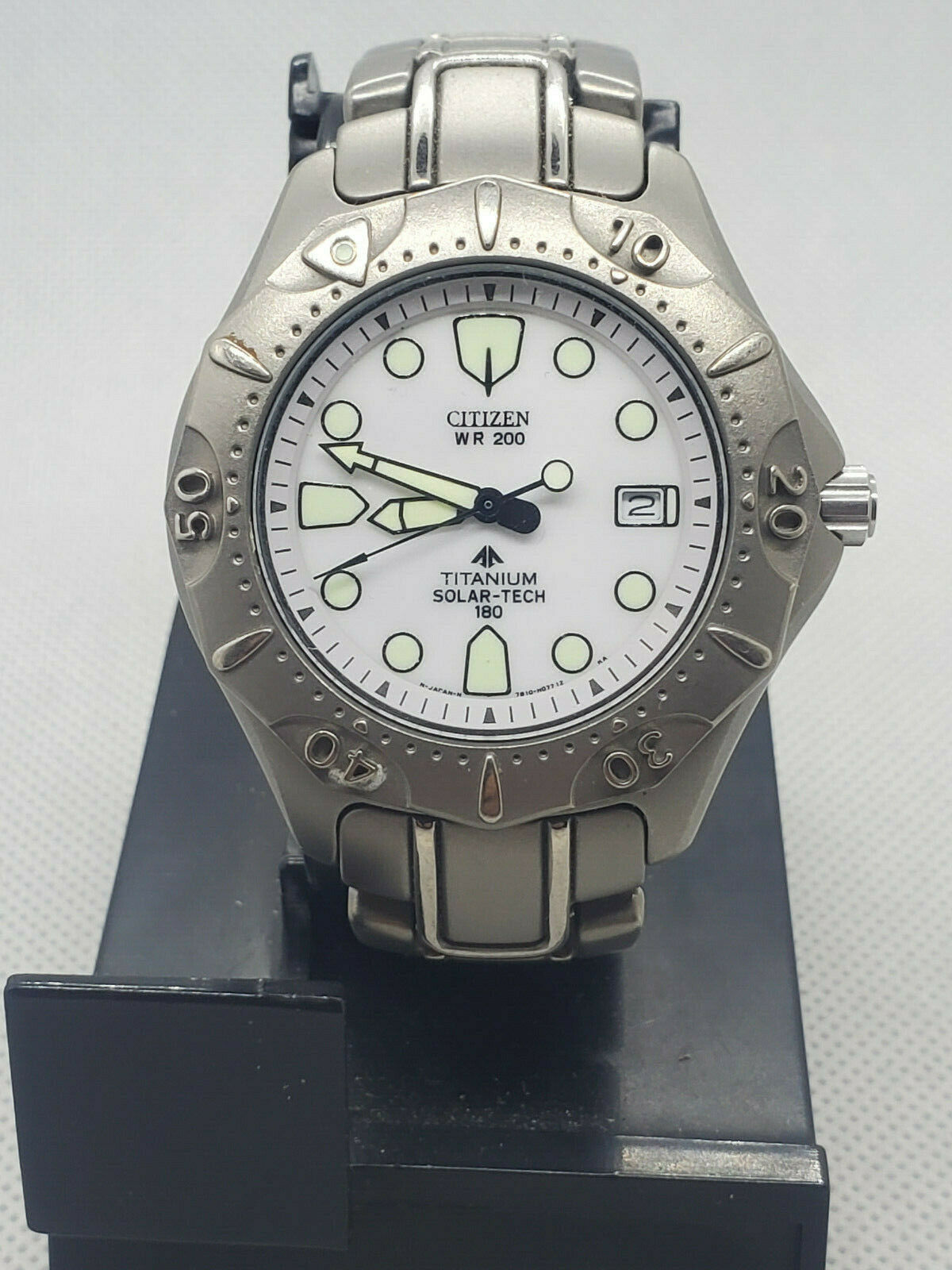 Rare Men s Citizen Titanium Solar Tech 180 WR 200 Watch 7875 H04937 RUNNING WatchCharts Marketplace