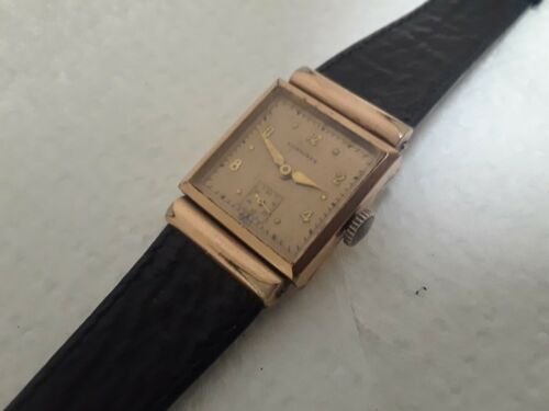 WWII era wristwatch LONGINES 17 j cal 8LN 10 K GF 8.68N fancy lugs