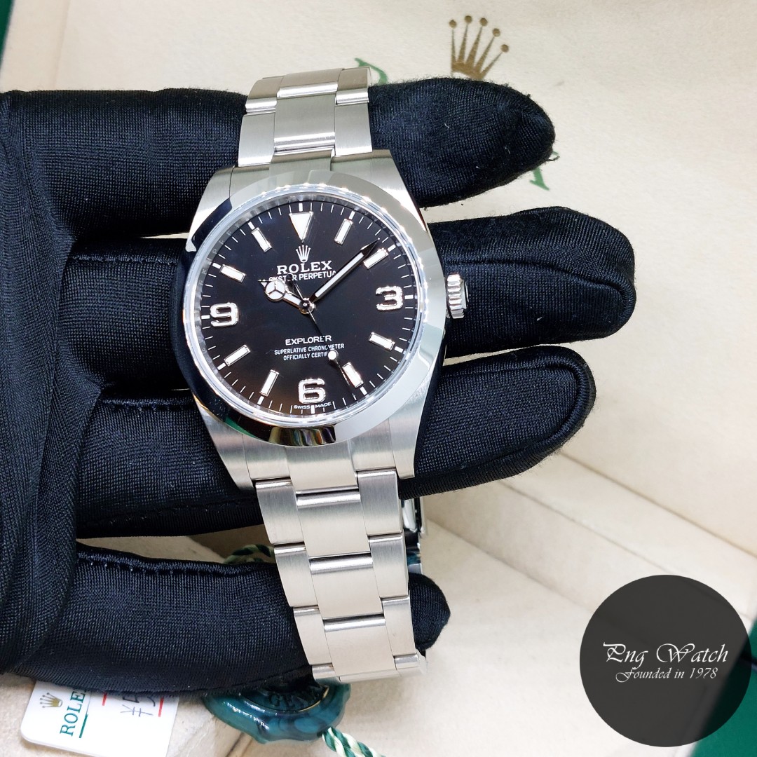 Rolex 39mm Oyster Perpetual Black MK2 Explorer REF 214270 2019