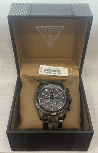 Men s Black Guess Chronograph Watch U22504G1 WatchCharts Marketplace