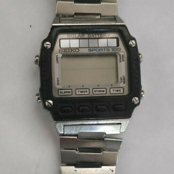 Vintage Seiko sports 100 solar battery A557-506A mens watch Untested |  WatchCharts