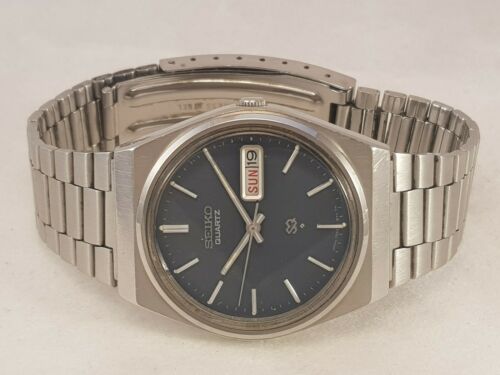 GENT'S VINTAGE 1979 SEIKO SQ JAPAN 7546-8370 QUARTZ STAINLESS BLUE
